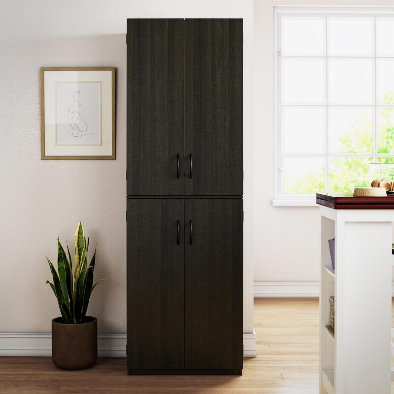 Mainstays 72  4-Door Storage Cabinet, Espresso - Image 3