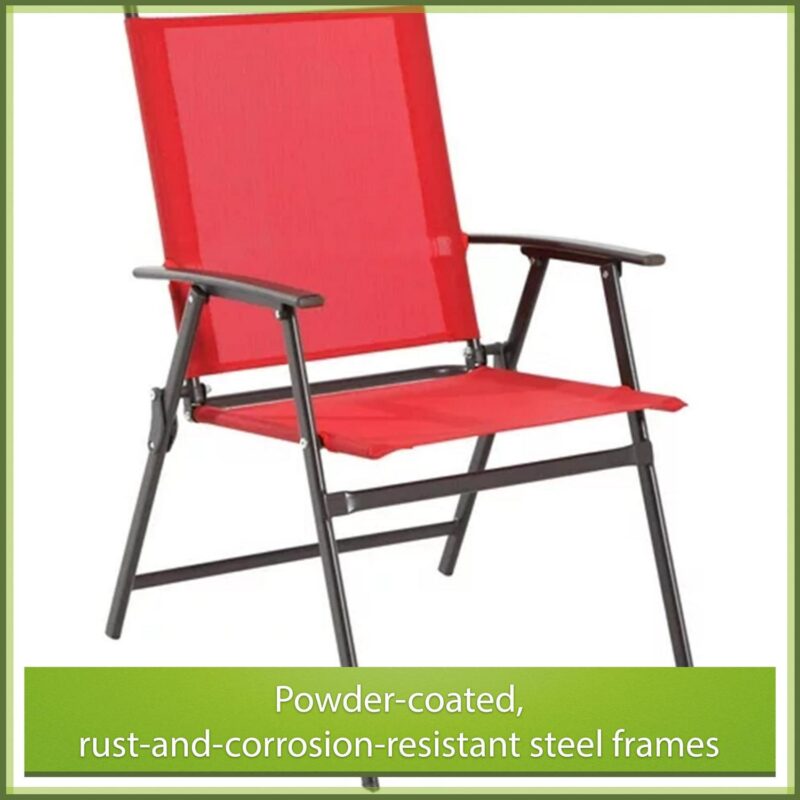 Mainstays Albany Lane Steel 6-Piece Outdoor Patio Dining Set with Umbrella, Red - Image 8