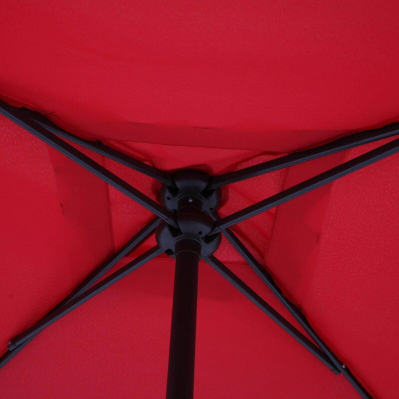 Mainstays Albany Lane Steel 6-Piece Outdoor Patio Dining Set with Umbrella, Red - Image 5