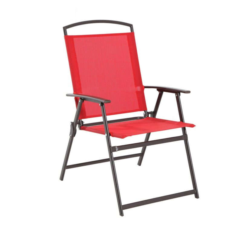 Mainstays Albany Lane Steel 6-Piece Outdoor Patio Dining Set with Umbrella, Red - Image 3