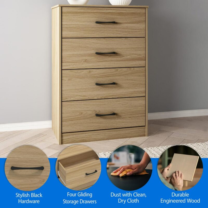 Mainstays Ardent 4 Drawer Dresser, Euro Oak - Image 15