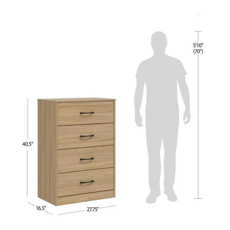 Mainstays Ardent 4 Drawer Dresser, Euro Oak - Image 14