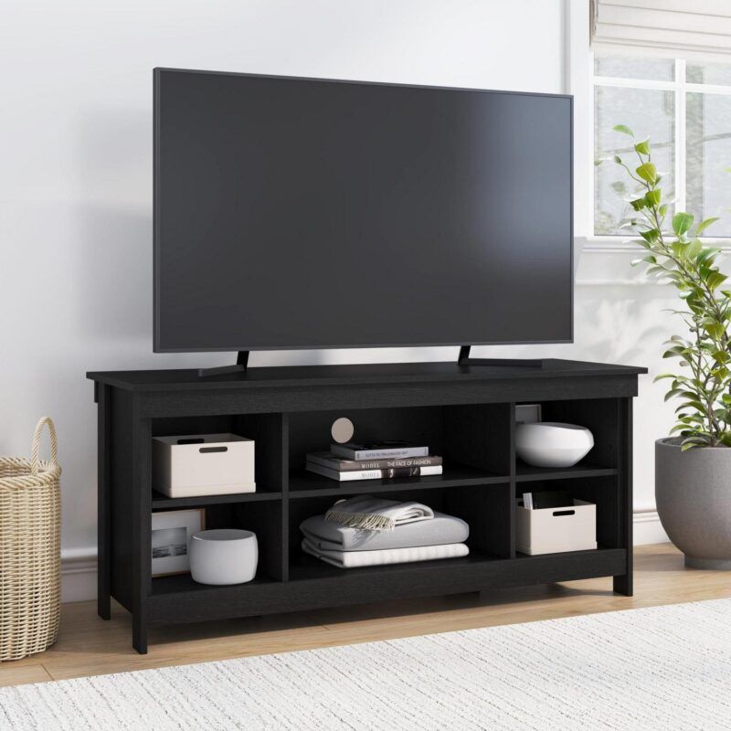 Mainstays Ardent No Tools Open Shelf TV Stand Console for TVs up to 50 , Black