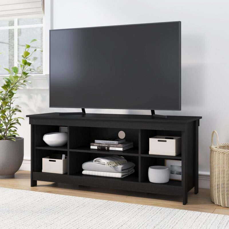 Mainstays Ardent No Tools Open Shelf TV Stand Console for TVs up to 50 , Black - Image 3