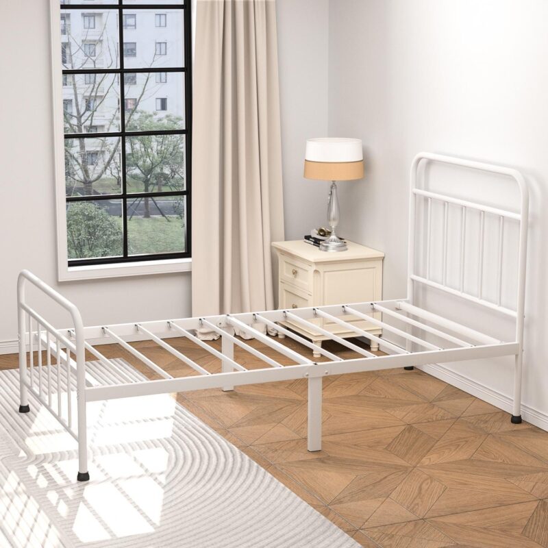 Mainstays Ardent Twin Metal Spindle Bed, White - Image 6