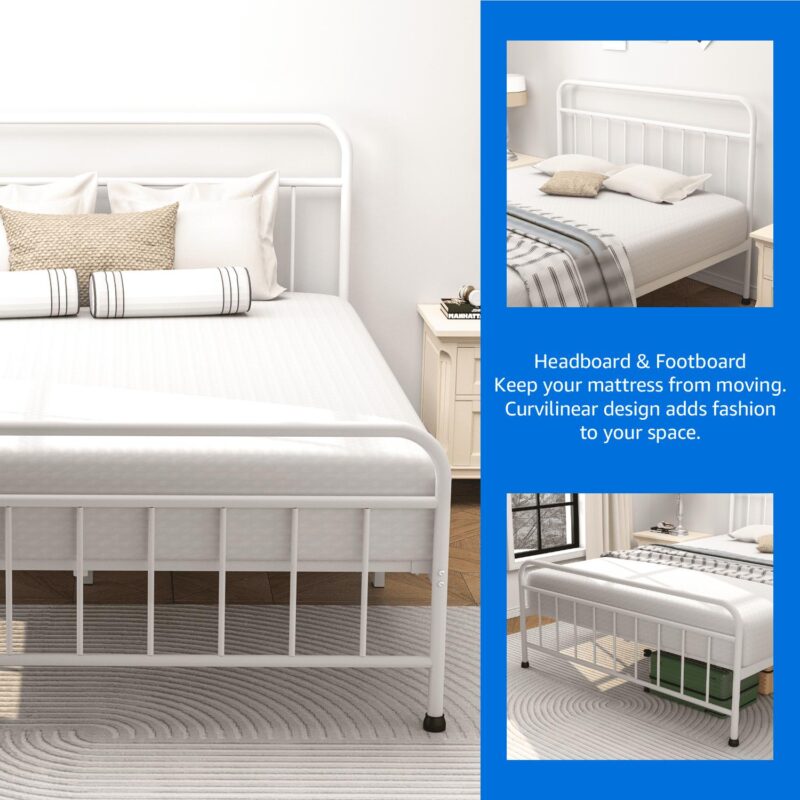 Mainstays Ardent Twin Metal Spindle Bed, White - Image 4
