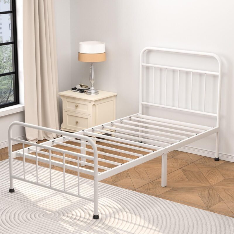 Mainstays Ardent Twin Metal Spindle Bed, White - Image 3