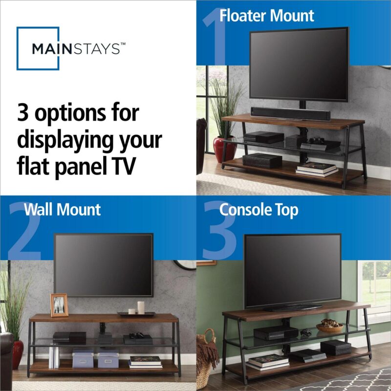 Mainstays Arris 3-in-1 TV Stand for TVs up to 70 , Canyon Walnut - Image 2