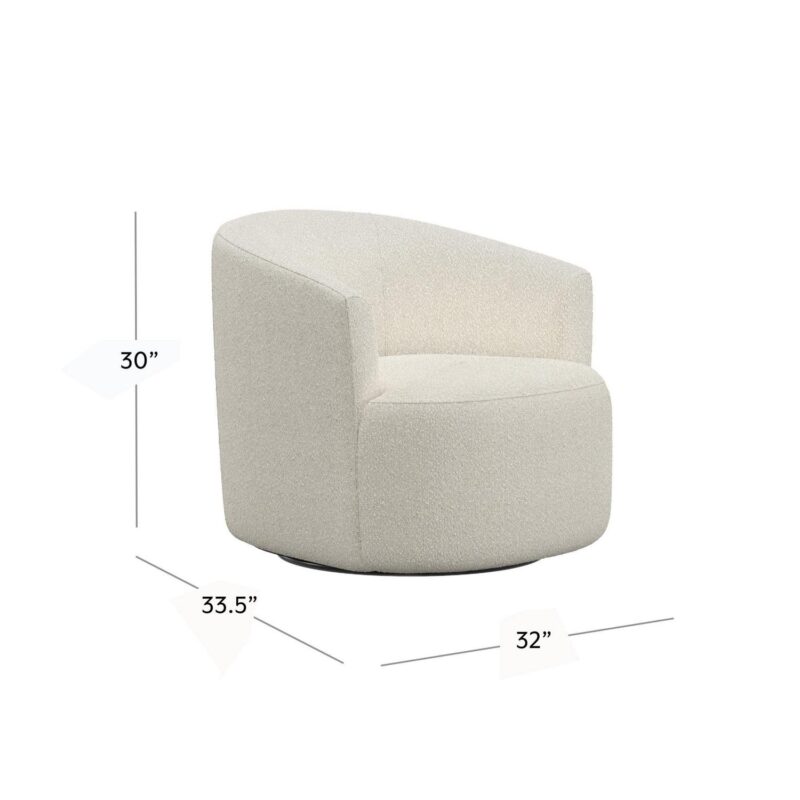 Mainstays Boucle Swivel Chair, Cream - Image 5