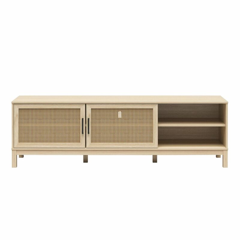 Mainstays Cane TV Stand for TVs up to 85 , Spring Pine - Image 11