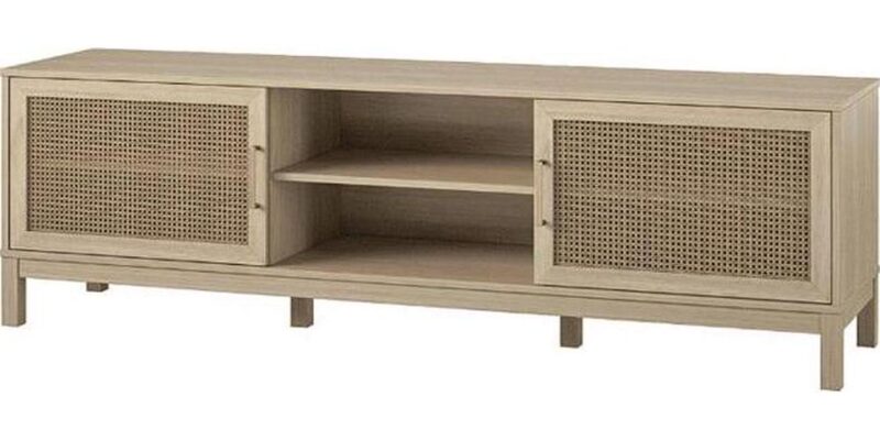 Mainstays Cane TV Stand for TVs up to 85 , Spring Pine - Image 9