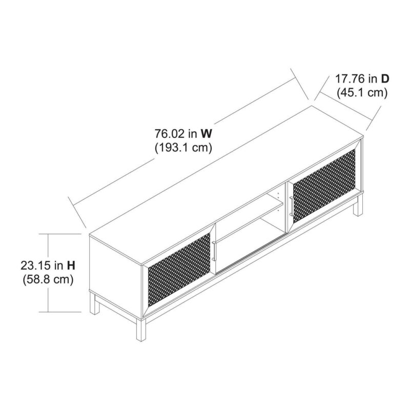 Mainstays Cane TV Stand for TVs up to 85 , Spring Pine - Image 4
