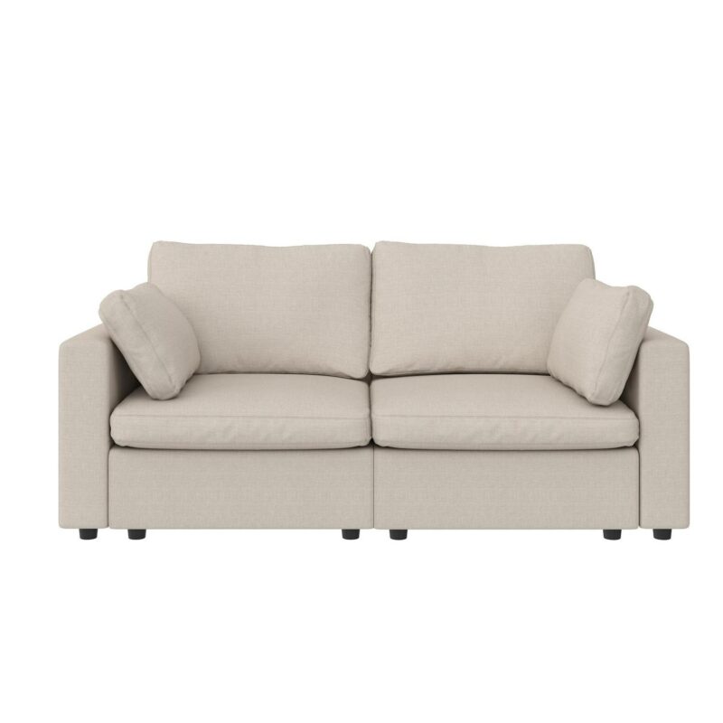 Mainstays Chatham Cloud 74  Sofa, Cream - Image 3