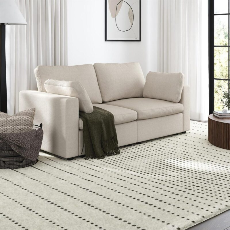 Mainstays Chatham Cloud 74  Sofa, Cream - Image 4