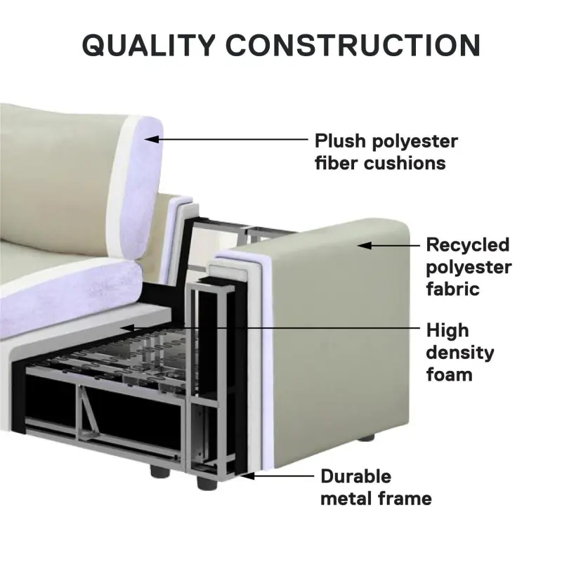 Mainstays Chatham Cloud 74  Sofa, Cream - Image 7