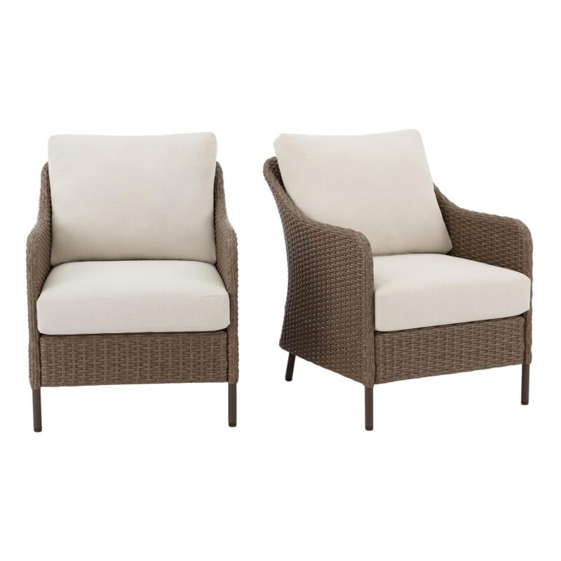 Mainstays Chelsea 2-Piece Outdoor Wicker Chairs, 2 Pack - Image 2