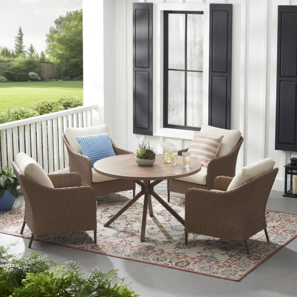 Mainstays Chelsea 5-Piece Outdoor Dining Set with Stationary Chairs