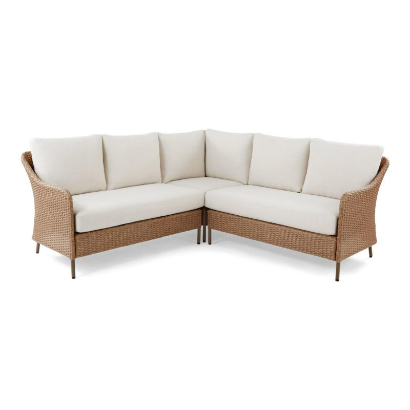 Mainstays Chelsea Outdoor Patio Steel 4-Piece Sectional Dining Set, Beige - Image 5