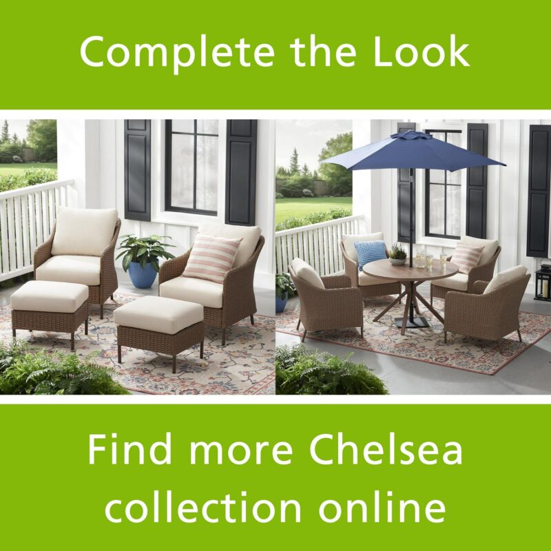 Mainstays Chelsea Outdoor Patio Steel 4-Piece Sectional Dining Set, Beige - Image 12