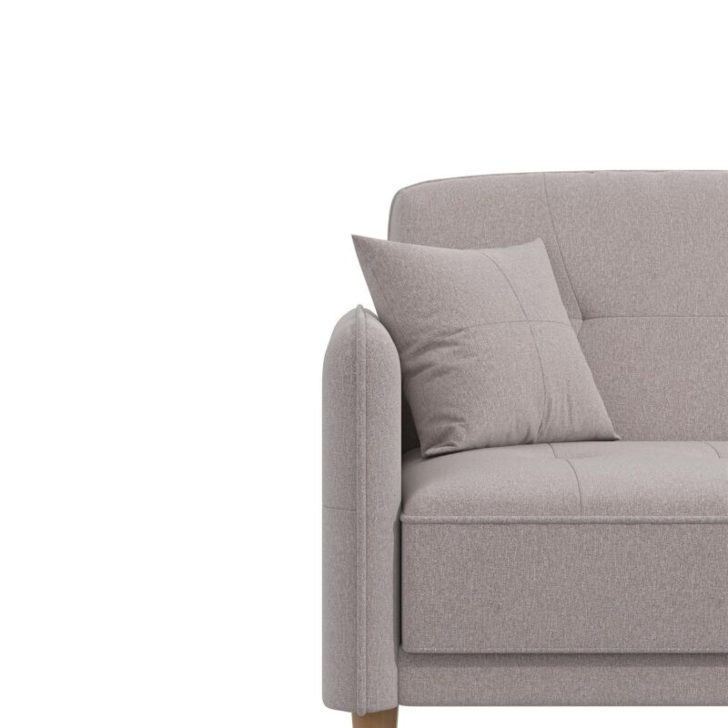 Mainstays Claremonte 78  Tufted Sofa with 2 Throw Cushions, Light Gray Linen - Image 9