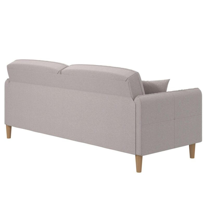 Mainstays Claremonte 78  Tufted Sofa with 2 Throw Cushions, Light Gray Linen - Image 7