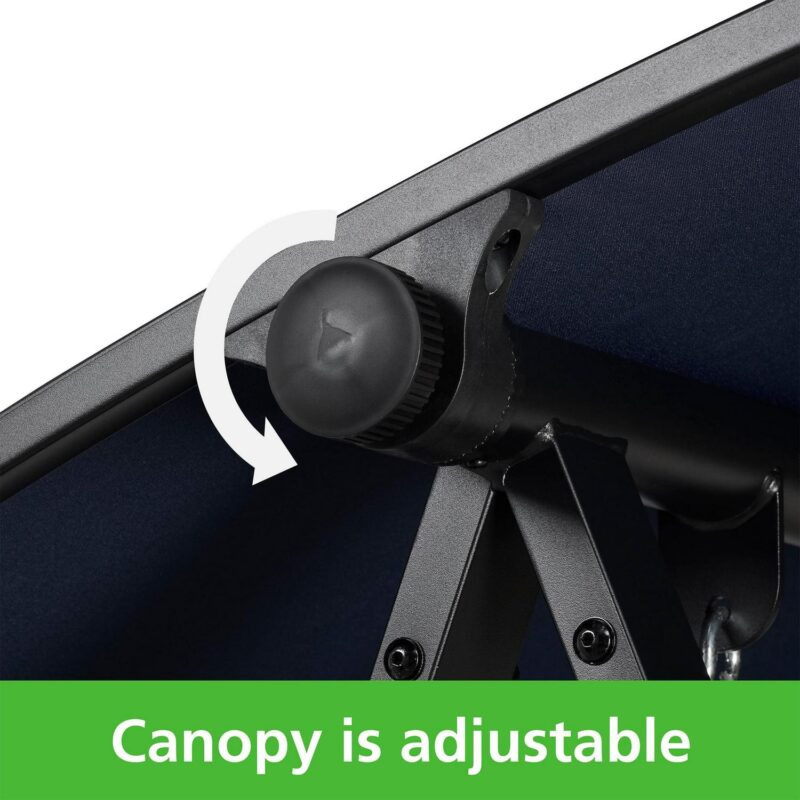Mainstays Dashwood 2-Seat Steel Canopy Porch Swing with Oversized Sling Seats, Black - Image 4
