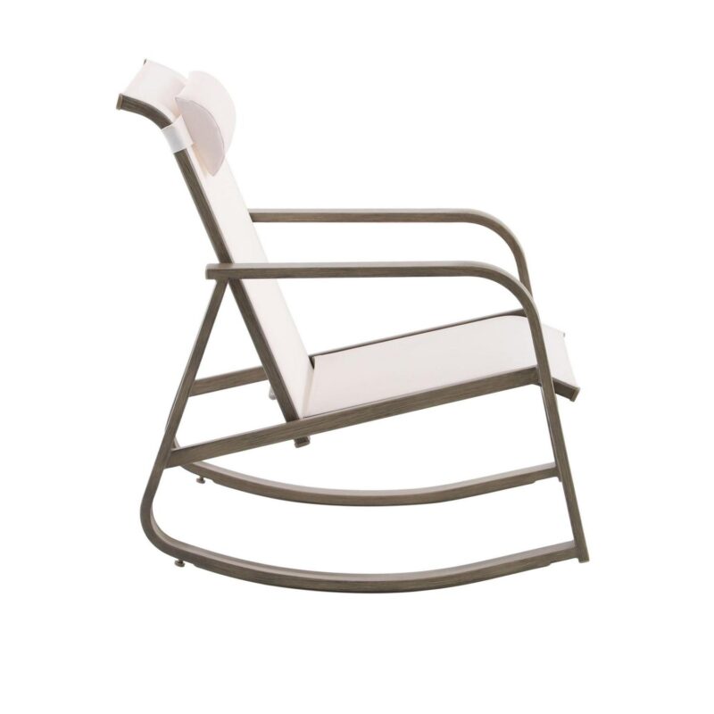 Mainstays Dashwood 3-Piece Steel Outdoor Rocker Chat Set, Cream - Image 9