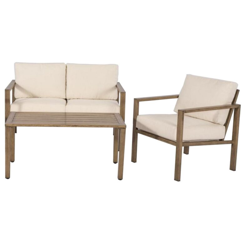 Mainstays Dashwood 4-Piece Outdoor Patio Conversation Set, Cream - Image 3