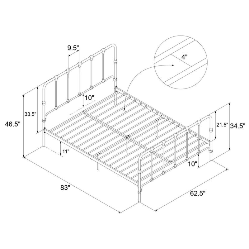 Mainstays Farmhouse Metal Bed, Queen, Black - Image 15