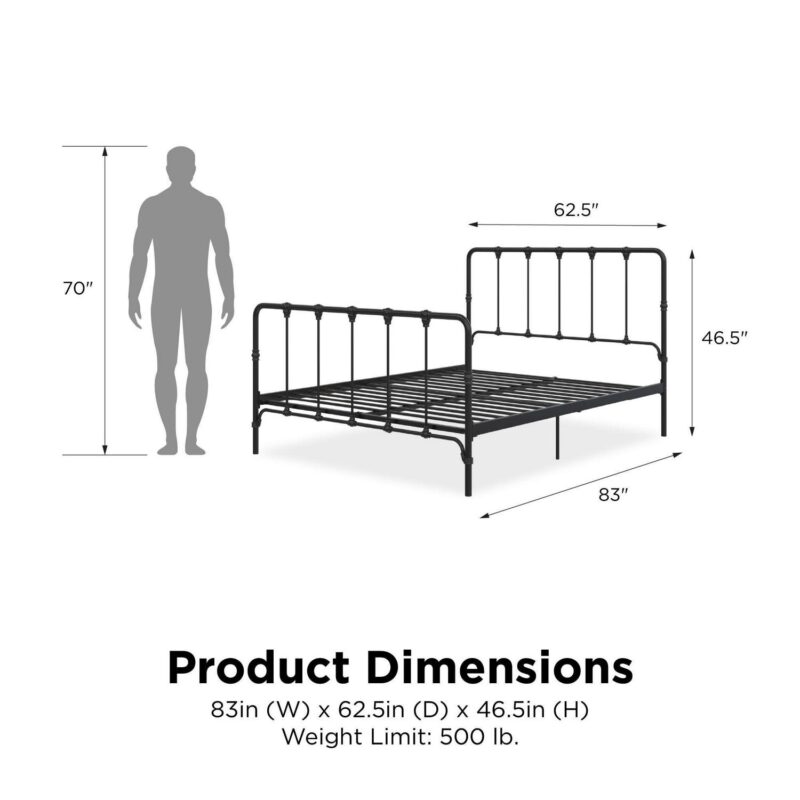Mainstays Farmhouse Metal Bed, Queen, Black - Image 10