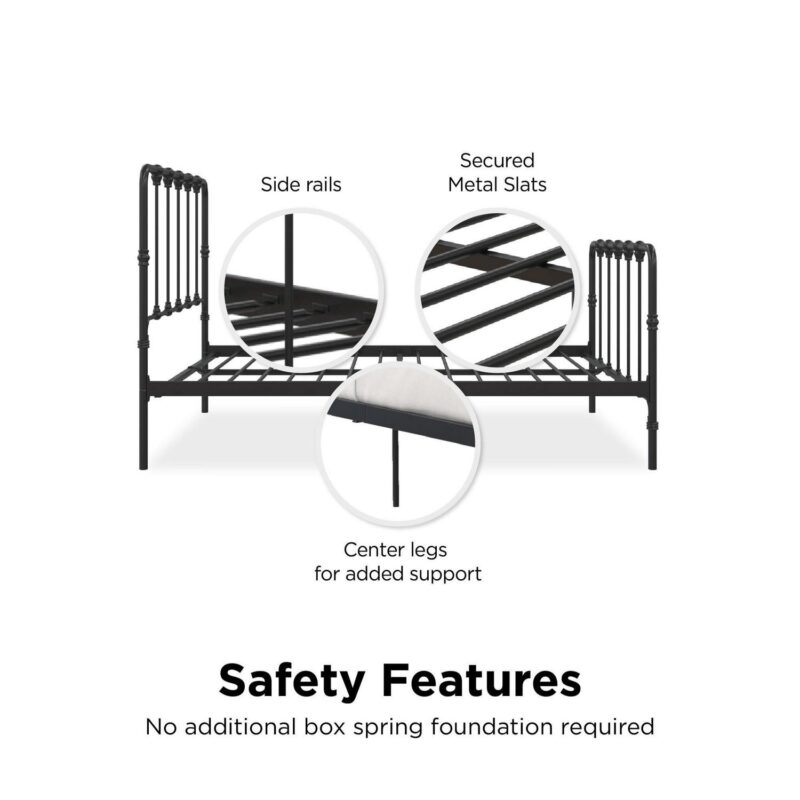 Mainstays Farmhouse Metal Bed, Queen, Black - Image 7