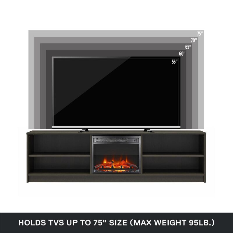 Mainstays Fireplace TV Stand, for TVs up to 75 , Espresso - Image 11