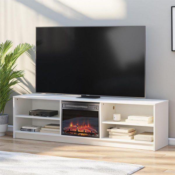 Mainstays Fireplace TV Stand, for TVs up to 75 , White