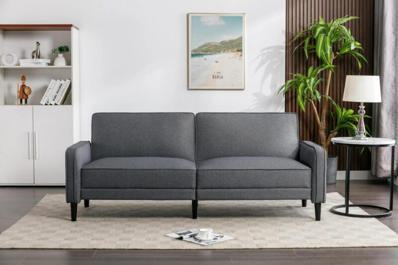 Mainstays FutA3n Barlow, Tela de Lino, Gris, 76.3