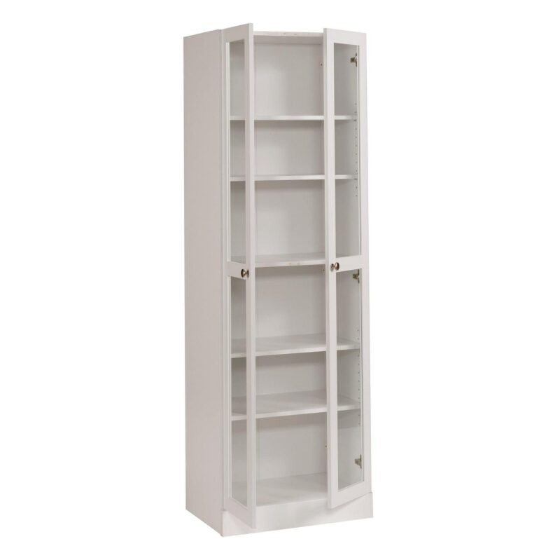 Mainstays Glass Door Bookcase, White Finish - Image 13