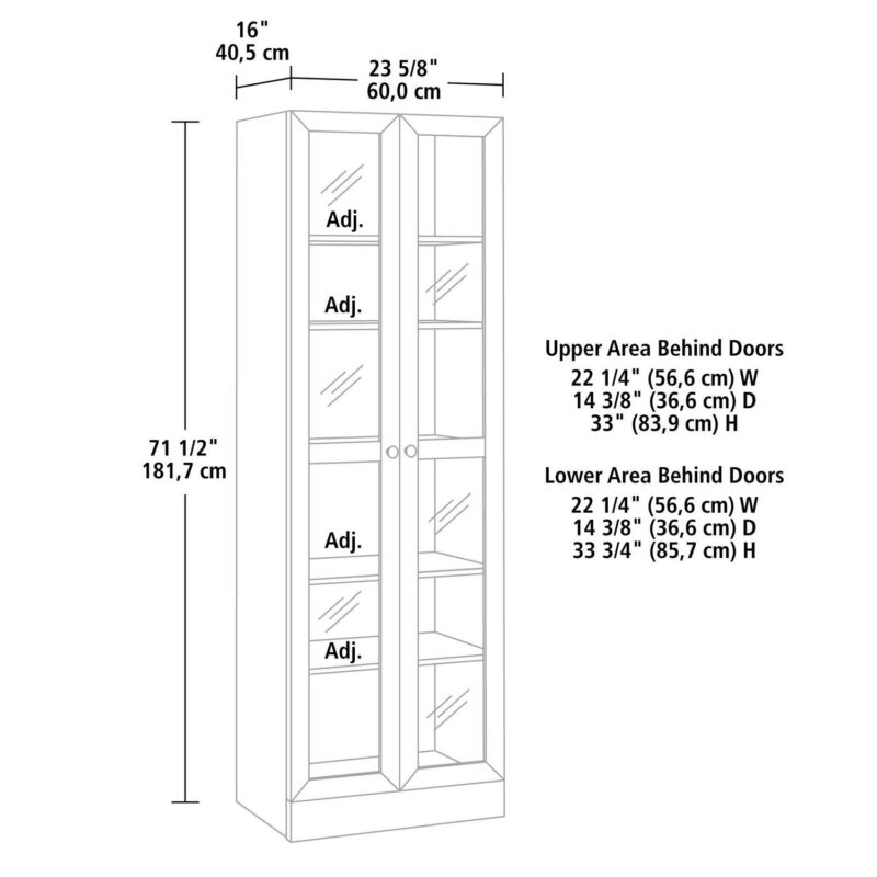 Mainstays Glass Door Bookcase, White Finish - Image 14