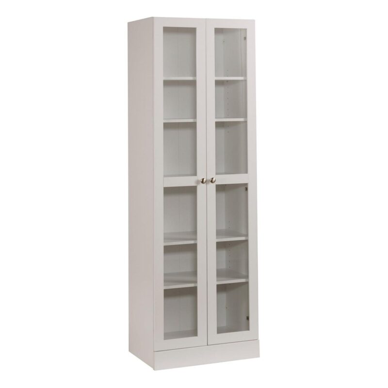 Mainstays Glass Door Bookcase, White Finish - Image 2