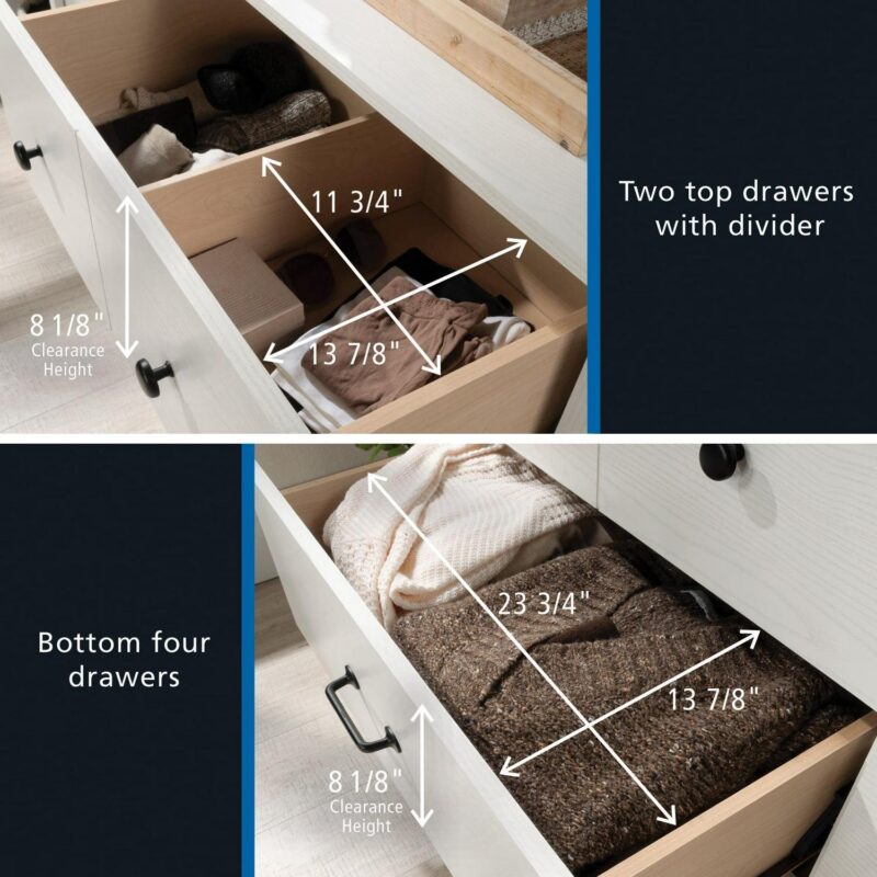 Mainstays Harrington 6 Drawer Dresser, White Finish - Image 8