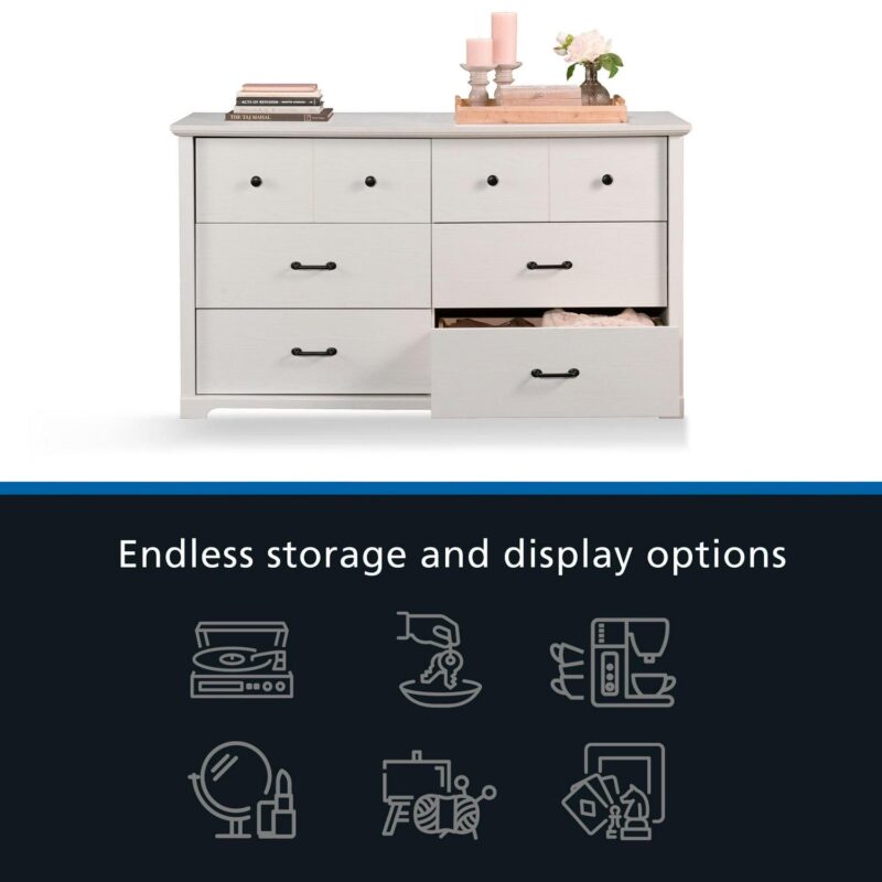 Mainstays Harrington 6 Drawer Dresser, White Finish - Image 5