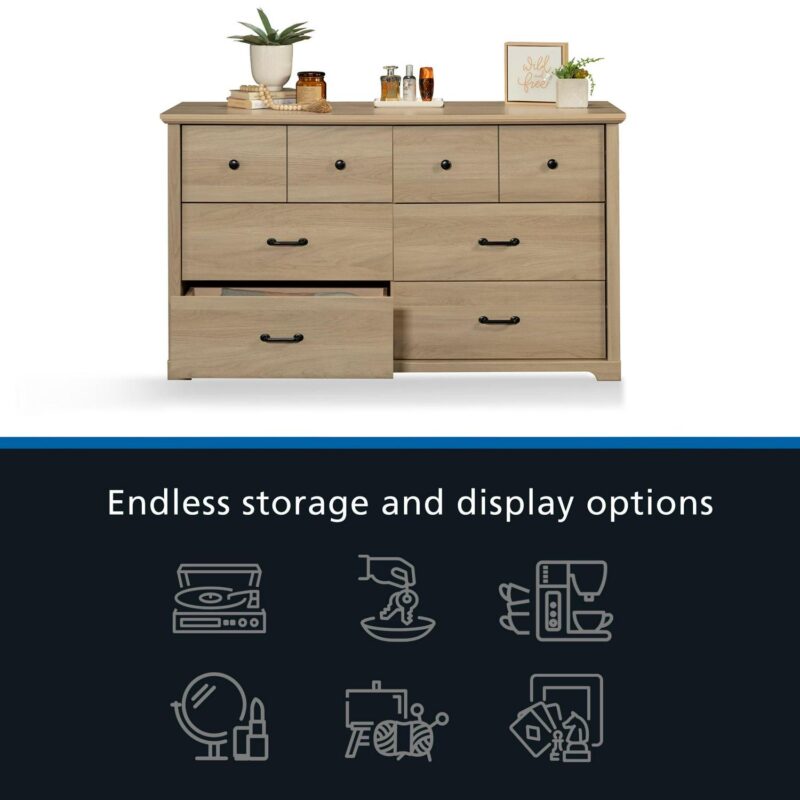 Mainstays Harrington 6 Drawer Dresser, Washed Oak Finish - Image 8