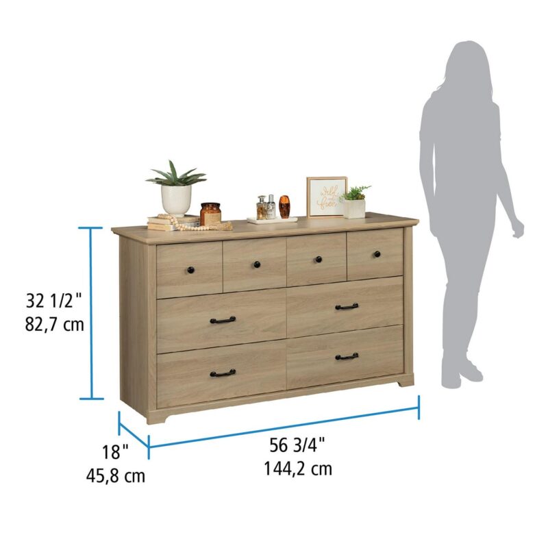 Mainstays Harrington 6 Drawer Dresser, Washed Oak Finish - Image 3