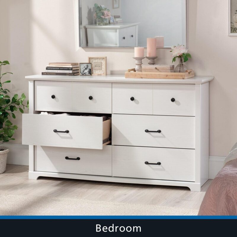 Mainstays Harrington 6 Drawer Dresser, White Finish - Image 3