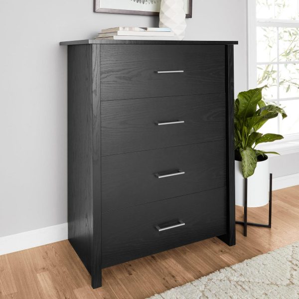 Mainstays Hillside 4-Drawer Dresser, Charcoal Finish