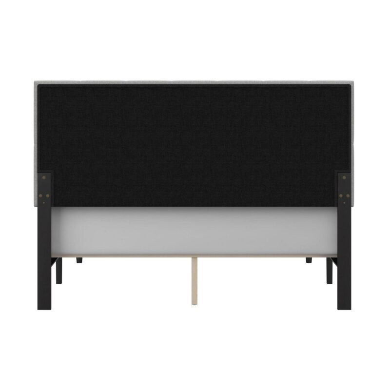 Mainstays Hillside Diamond Tufted Upholstered Queen Platform Bed, Gray - Image 8