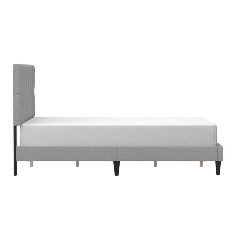 Mainstays Hillside Diamond Tufted Upholstered Queen Platform Bed, Gray - Image 7