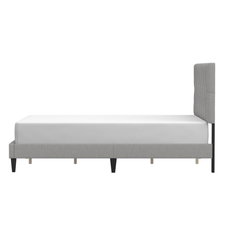 Mainstays Hillside Diamond Tufted Upholstered Queen Platform Bed, Gray - Image 9