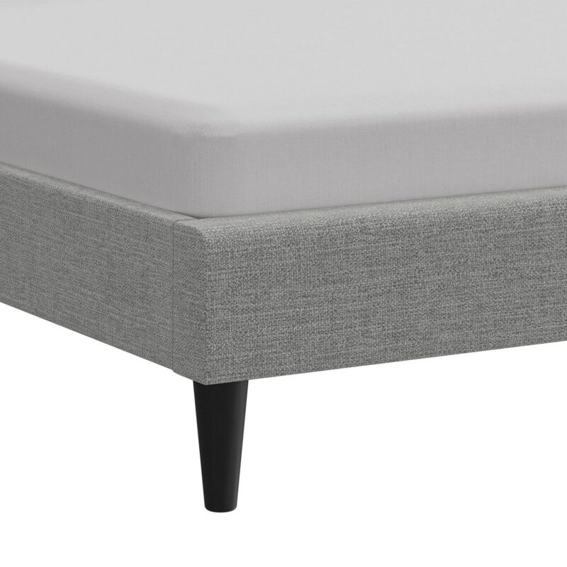 Mainstays Hillside Square Tufted Upholstered King Platform Bed, Light Gray Fabric - Image 16
