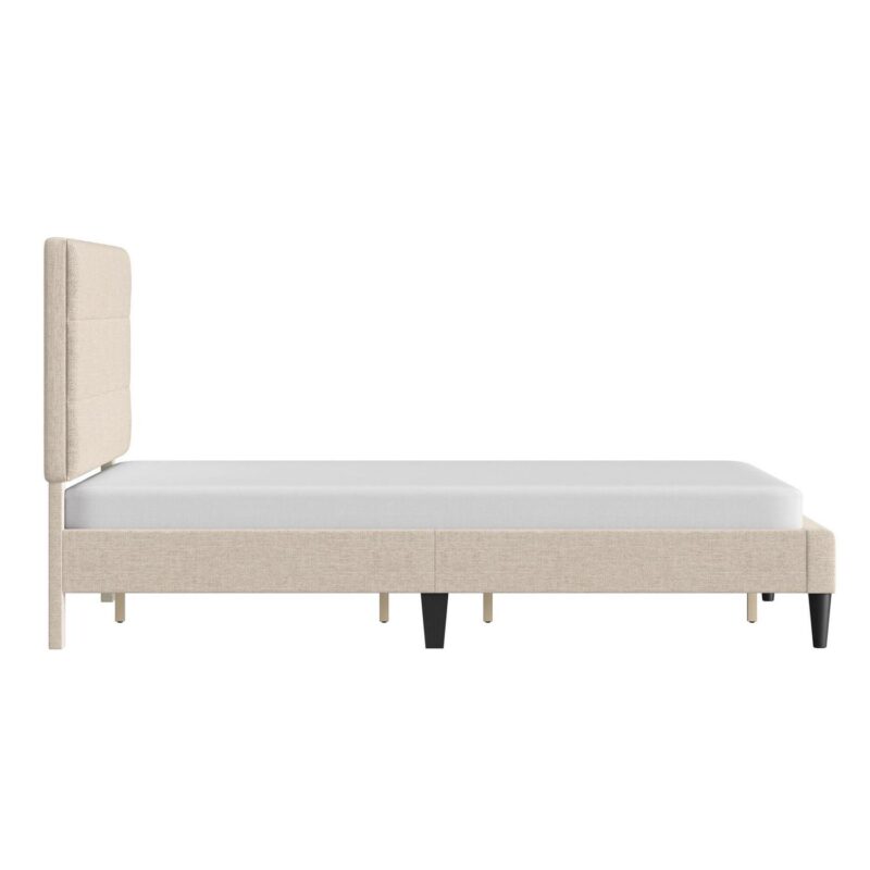 Mainstays Hillside Square Tufted Upholstered Full Platform Bed, Ivory Fabric - Image 21