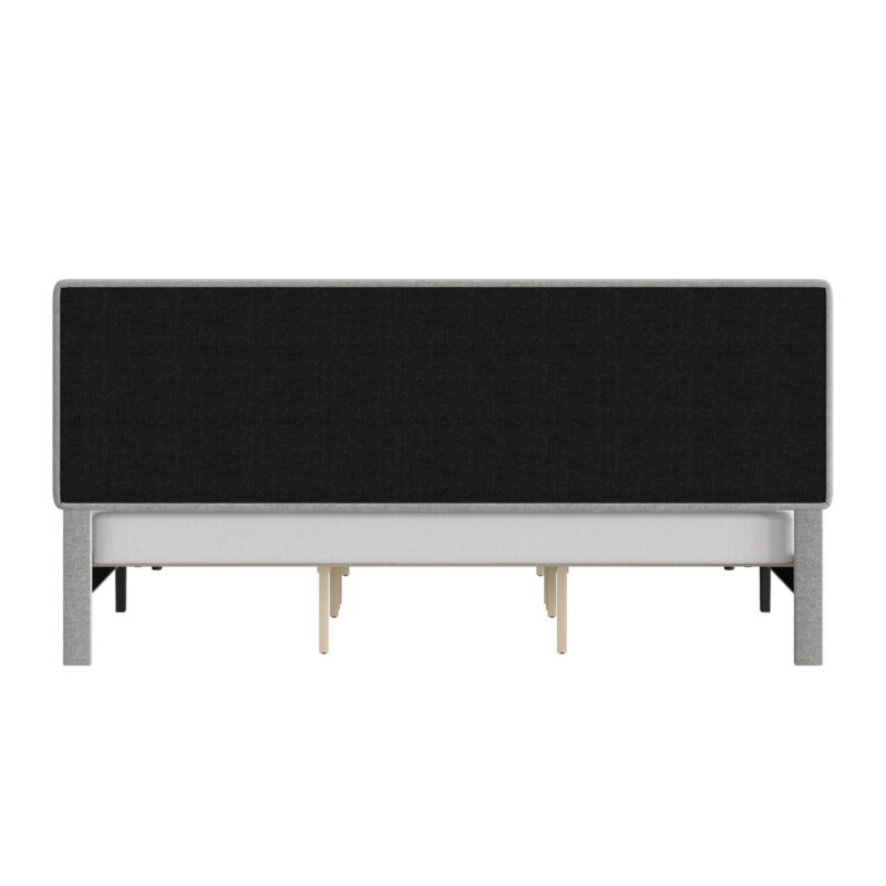 Mainstays Hillside Square Tufted Upholstered King Platform Bed, Light Gray Fabric - Image 18