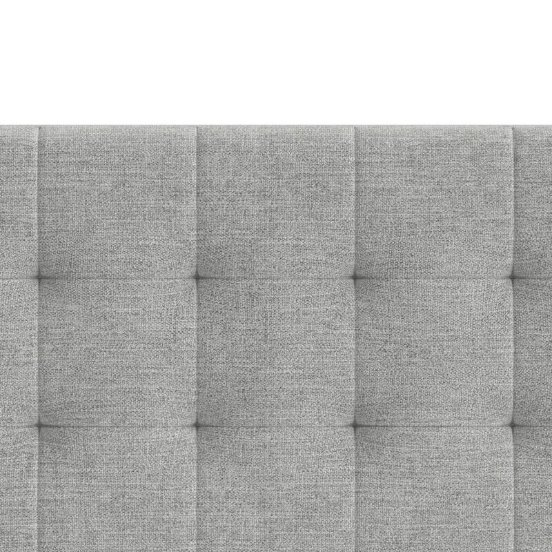Mainstays Hillside Square Tufted Upholstered King Platform Bed, Light Gray Fabric - Image 6